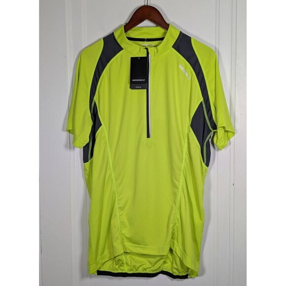 NEW Bergrisar Men's XL Neon Yellow Reflective Bicycle Jersey Cyclist NWT Cycling - Picture 1 of 3